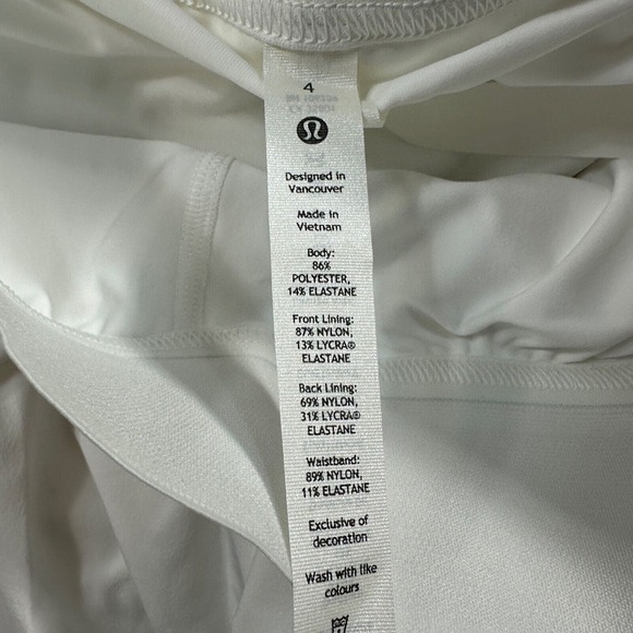 Lululemon Court Rival High-Rise Skirt Long White Tennis Pickleball Size 4 - Picture 7 of 8